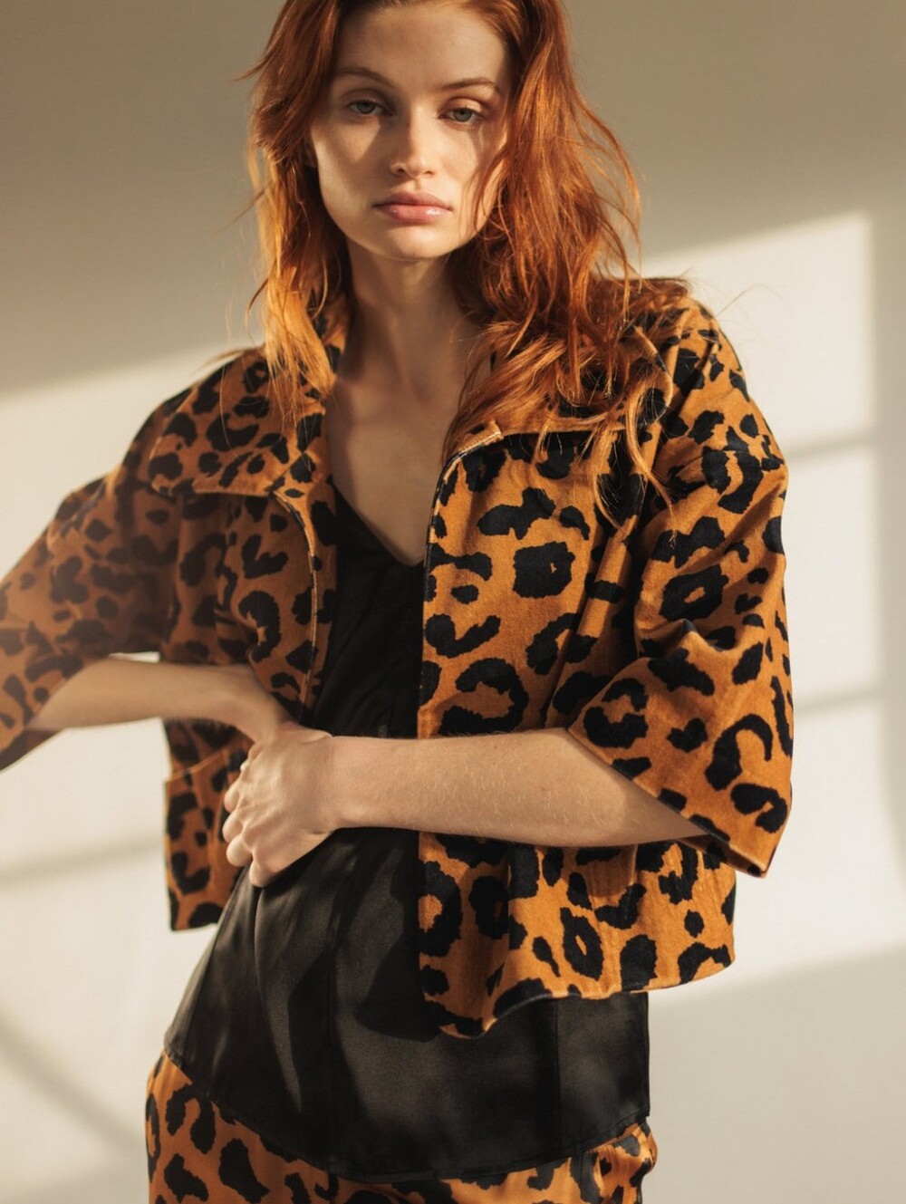 Catherine Gee Alexa Cropped Jacket  Cheetah Print  NWT Womens Animal Print